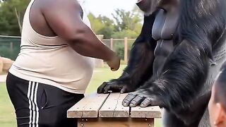Gorilla laughing