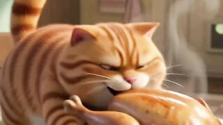 Sneaky Cat Stole My Dinner! | Funny Bean-Inspired 3D Cartoon