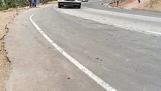 The hill road.