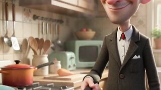 Bean vs Sneaky Cat! 🐱🍖 The Funniest Meat Heist 😂 | 3D Cartoon Comedy