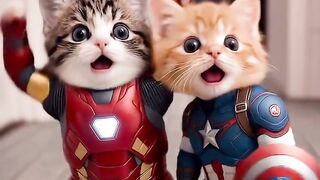 Superhero Cats in Action 😹🦸‍♂️ | Iron Cat & Captain Cat