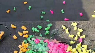 Breaking Blue Glass Bottles Crushing Crunchy Soft things