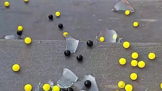 Breaking green red glass Bottles Crushing Crunchy Soft things