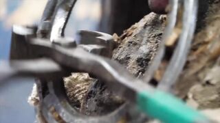 process of cutting the horse's hoof and replacing it quickly so that the racehorse does not get sick