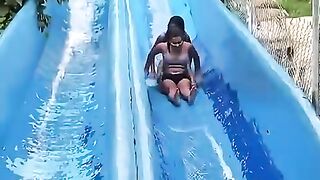 Accident in water sliding