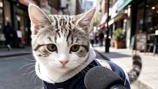 When a Reporter Interviews a Cat 😂🐱🎤