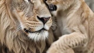 When a Baby Lion Thinks He's the Boss! 🦁 #shorts #wildlife #cuteanimals