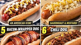 Ranking 8 Popular Hot Dogs 🌭 | Is Chili Cheese with Onions #1? #shorts