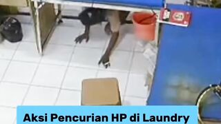 🚨 DIDUGA CURI HP SAAT TOKO SEPI! Aksi Terekam CCTV di Laundry Cengkareng