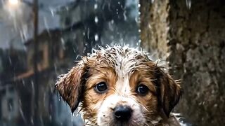 A Little Puppy Alone in the Storm | Emotional AI Animal Shor