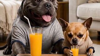🐶🥤 He Finished His Juice… Then Pretended to DIE! 😂🤣 | Funniest Dog Ever #shorts