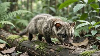 Baby weasel running