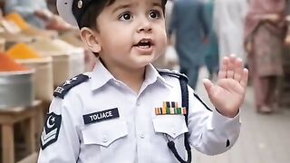 1 Year Old Baby Police Officer Stops a Cyclist 😂 | Funny Baby Video