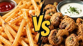 🍟 French Fries vs Fried Mushrooms 🍄: Which Crispy Snack Wins? #Shorts