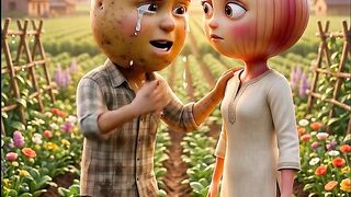 Pyaz: "Mera dil tumhare liye nahi dhadakta, Aalu." Aalu (tooti hui awaaz mein): "Yeh baat kehna zaroori tha...?"