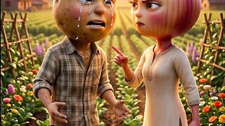 Part 2 ##Pyaz: "Mera dil tumhare liye nahi dhadakta, Aalu." Aalu (tooti hui awaaz mein): "Yeh baat kehna zaroori tha...?"