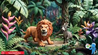 Lion with Goat in the Jungle