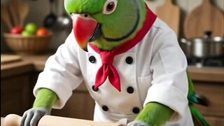 Cute Parrot Chef Makes Homemade Ramen From Scratch 🦜👨‍🍳🍜