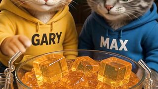 cat eating honey cubes