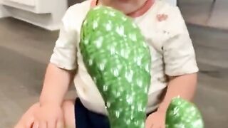 Baby Gets Scared by a Funny Toy 😂🧸
