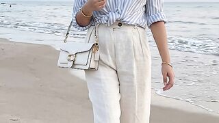 Elegant Beachside Women’s Fashion Look