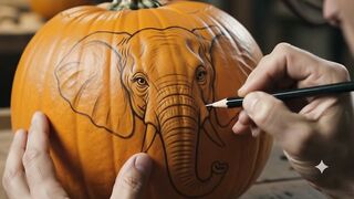Carving on pumpkin elifent today