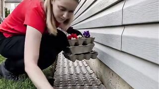 Growing Onions & Tulips in Egg Cartons 🌱🌷 | Easy Recycling Garden Hack for Beginners