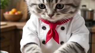 Cute Cat Chef Makes Sushi From Scratch 🐱👨‍🍳🍣