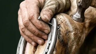 The horseshoe is attached to the outer wall of the hoof.
