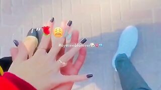 Walk video with hold each others hand