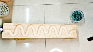 Marble Run on Wooden Track 🏁 | Satisfying Marble Race & ASMR