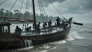 A boat has been wrecked by a storm in the Sundarbans. 2