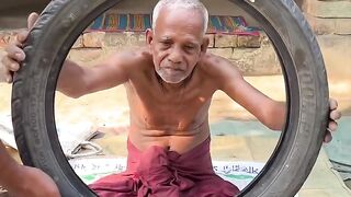 Turning used Motorbike tyre into an sandal.