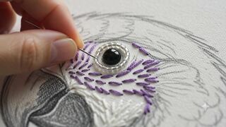 Handcrafted Textile Parrot Art: Mixed-Media Stitching Masterpiece