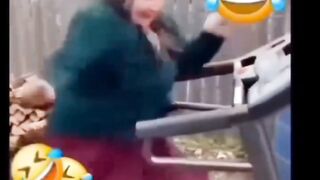 Old woman Fun gym video