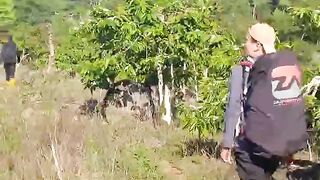 The start of the climb passes through local community coffee plantations