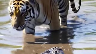 Tiger vs Alligator Real Life Encounter! Who Wins? 🐅🐊