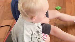 Cute funny baby, LOL, When the vibration plate turns you into a robot 🤖