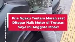 NGAKU ANGGOTA, PEMOTOR MASUK JALUR PEDESTRIAN, BERUJUNG CEKCOK!