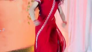 Hot girl dance in red dress