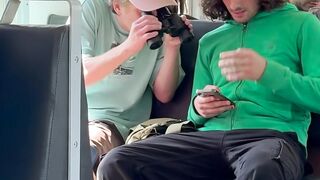 Looking on Strangers Phone with Absurd Spy Gadgets on a Train