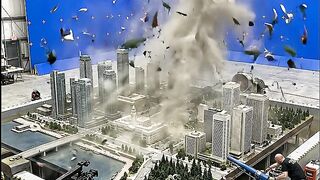 Massive Geyser Blast on Miniature City Set! 🌊🏙️ #Shorts