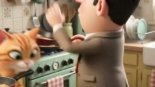 Cat Steals Bean’s Dinner! | Funny 3D Cartoon Comedy😹