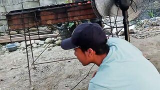 preparation for grilling satay, guys