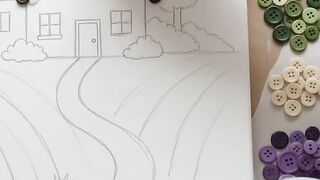 Creating Art with Buttons: A Lavender Field Landscape Tutorial 💜🎨