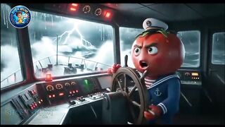 জাহাজ ডুবে যাচ্ছে! 😱 Tomato Family-এর ভয়ংকর Sea Storm Adventure | 3D Animation