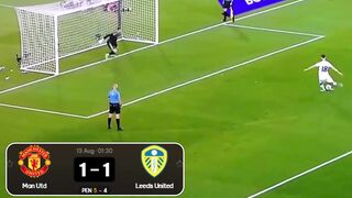MU menang adu penalti 5-4 atas Leeds setelah  imbang 1-1 di waktu normal.