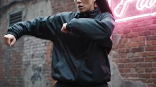 This Rainy Alley Became Her Dance Stage 🌧️🔥