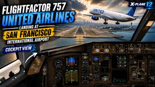 FlightFactor 757 United Airlines | Landing At San Francisco International Airport | X-Plane12