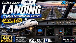 Toliss A320 JetBlue Airways | Landing At Logan International Airport | X-Plane12